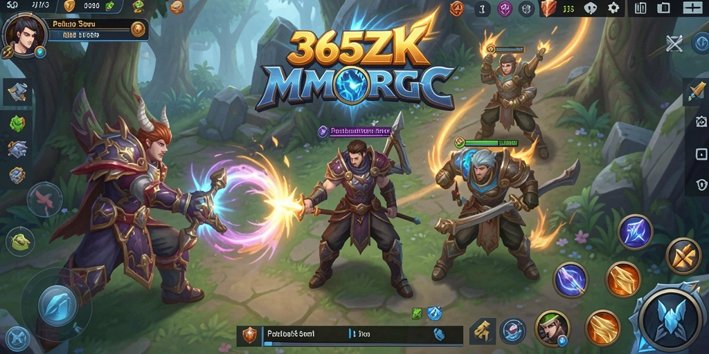 Screenshot gameplay 365ZK yang menampilkan aksi heroik dalam MMORPG.