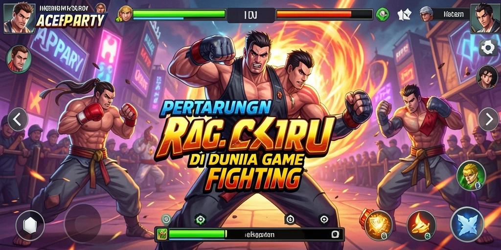 Gameplay ACEPARTY menampilkan pertarungan seru dengan karakter unik.