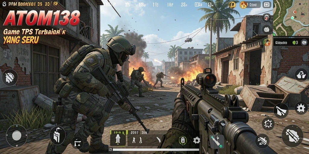 Tampilan gameplay menarik dari ATOM138 dalam pertempuran TPS.