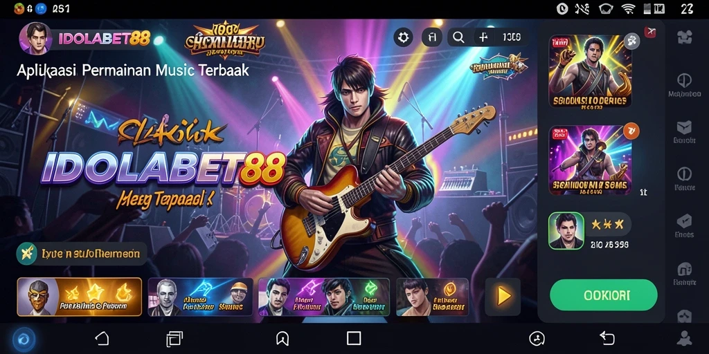 Tampilan gameplay interaktif dalam IDOLABET88 dengan berbagai pilihan musik.
