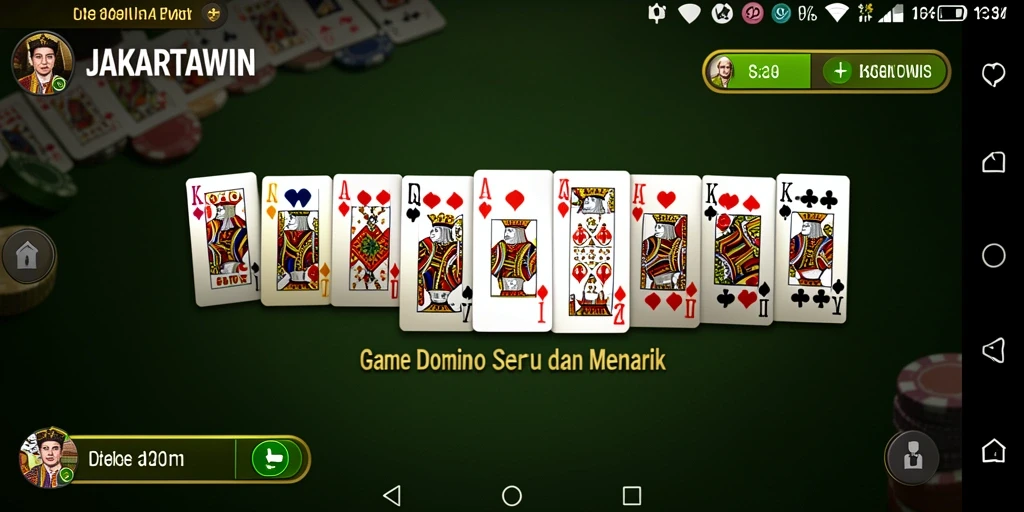 Screenshot utama JAKARTAWIN menunjukkan gameplay seru permainan Domino.
