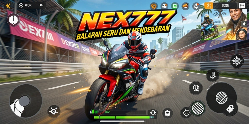 Tampilan gameplay seru dari balapan motor di NEX777.