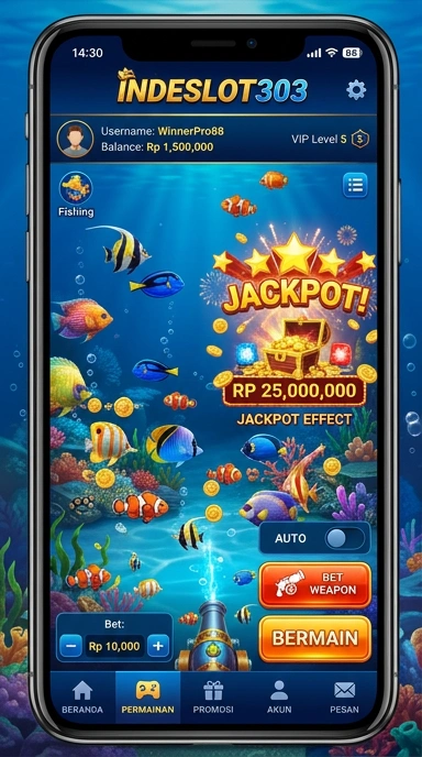 Tampilan utama aplikasi indeslot303 dengan navigasi intuitif.